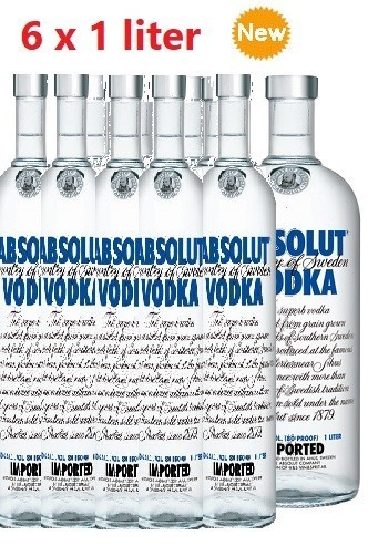Absolut Vodka- 6 x 1 liter